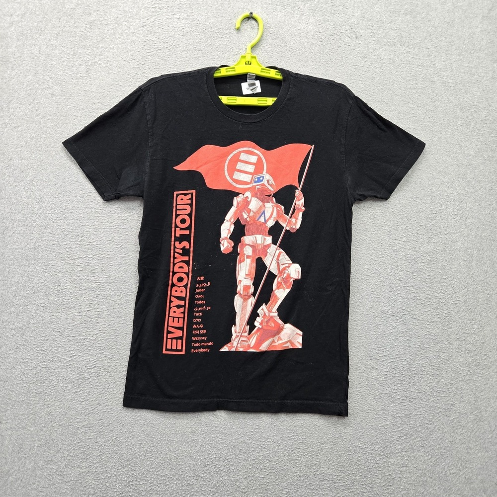 Logic Everybody's Tour Men Shirt S Black Graphic Print Short Sleeve Crew Neck